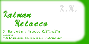 kalman melocco business card